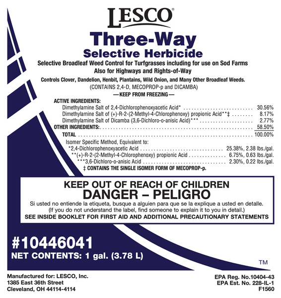 lesco selective herbicide Lesco Three-Way Selective Herbicide